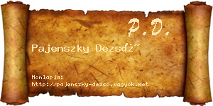 Pajenszky Dezső névjegykártya